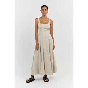 DISSH Milahn Linen Midi Dress - 2 Natural